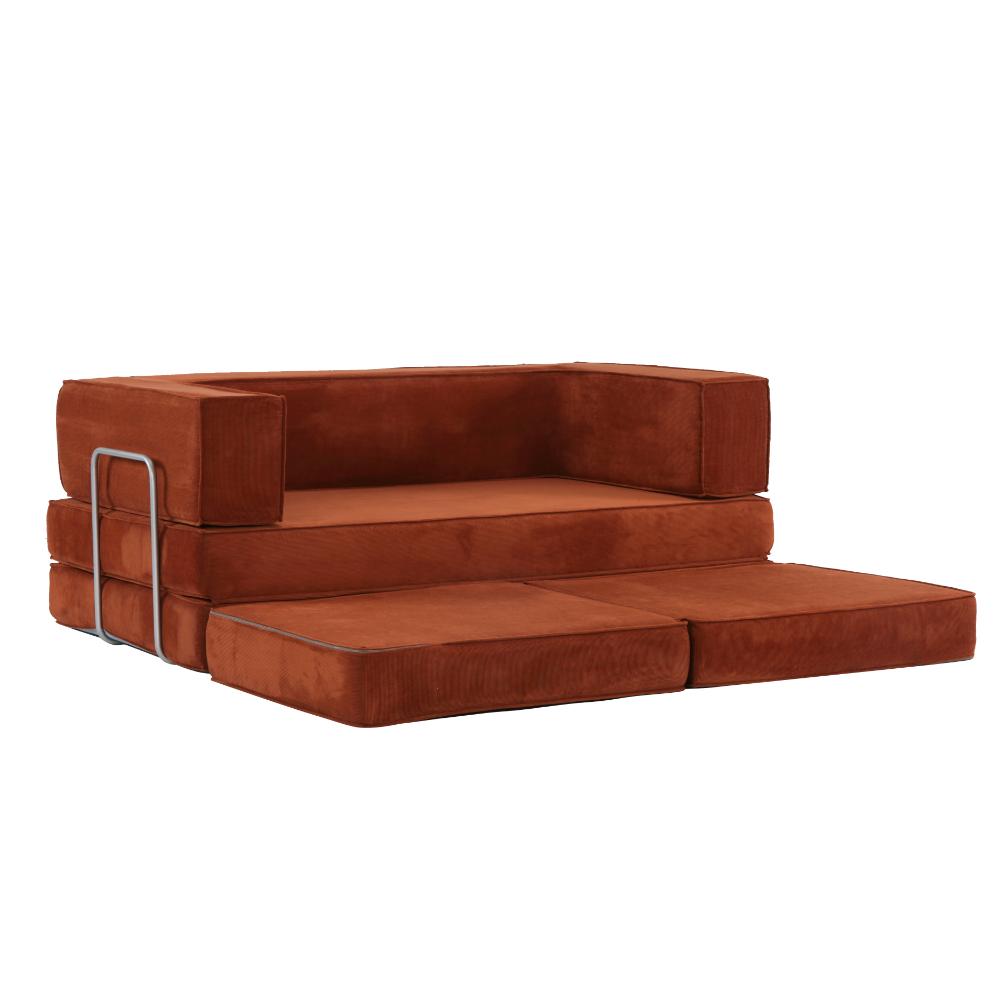 Hugspacee Velvet Compressed Daybed lounge Sofa with Ottoman