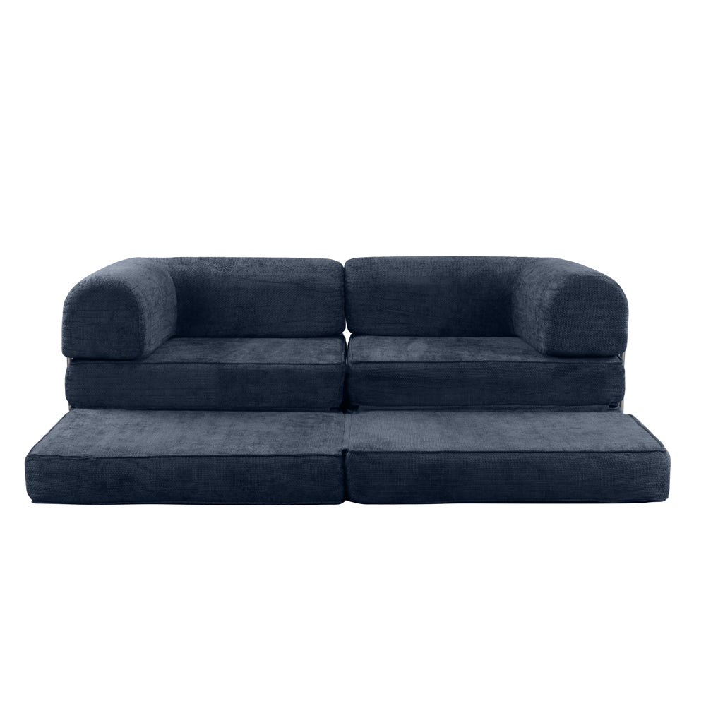 Hugspacee Velvet Corduroy Compressed Daybed lounge Sofa with Ottoman
