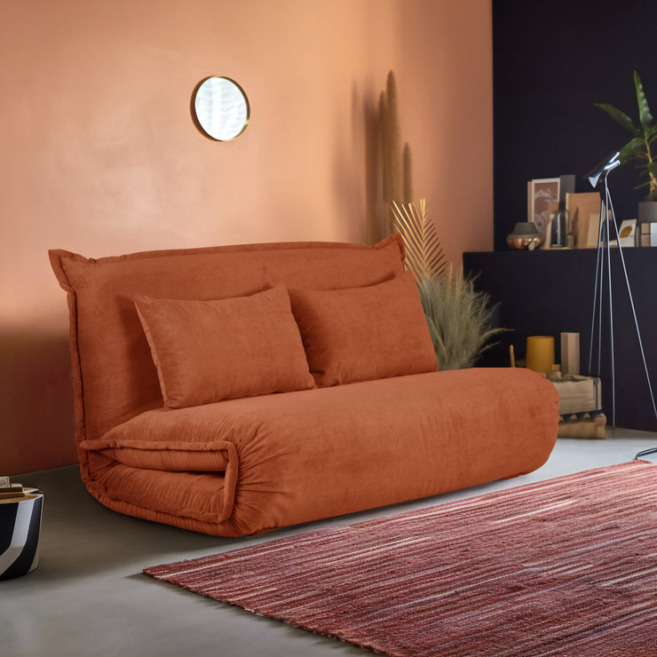 Lola Corduroy Foldable Sofa Bed with Pillows