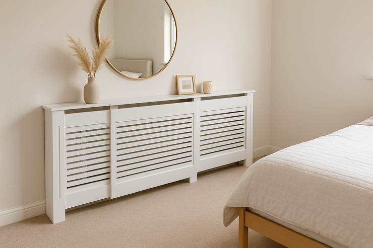 White Modern Wooden Radiator Grill Cover