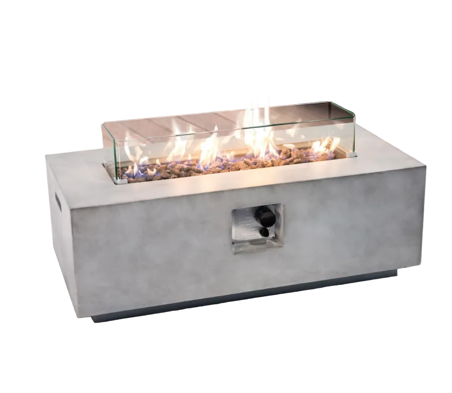 Outdoor 42 inchRect Gas Fire Pit with Gas Bottle Storage