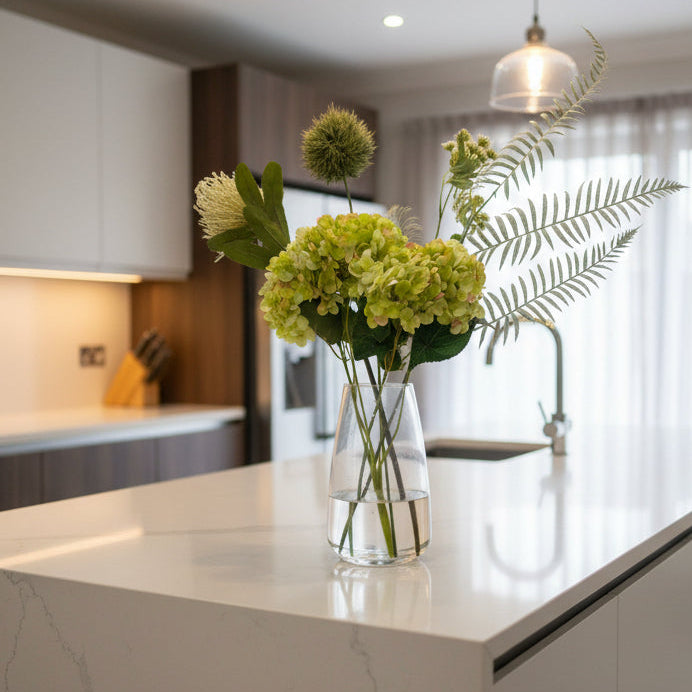 Green & White Artificial Bouquet—Elegant Mother’s Day Gift