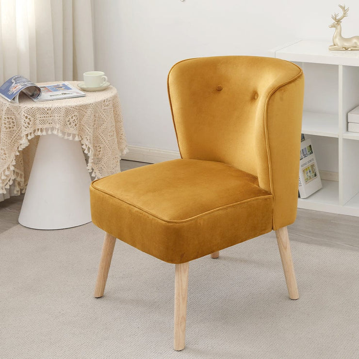 Jola Velvet Accent Chair in Mustard