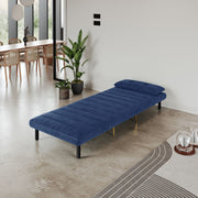 Jola Velvet Foldable Single Sofa Bed with Pillow