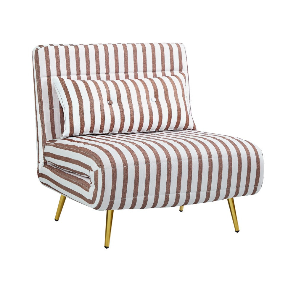 Jola Velvet Foldable Single Sofa Bed with Pillow