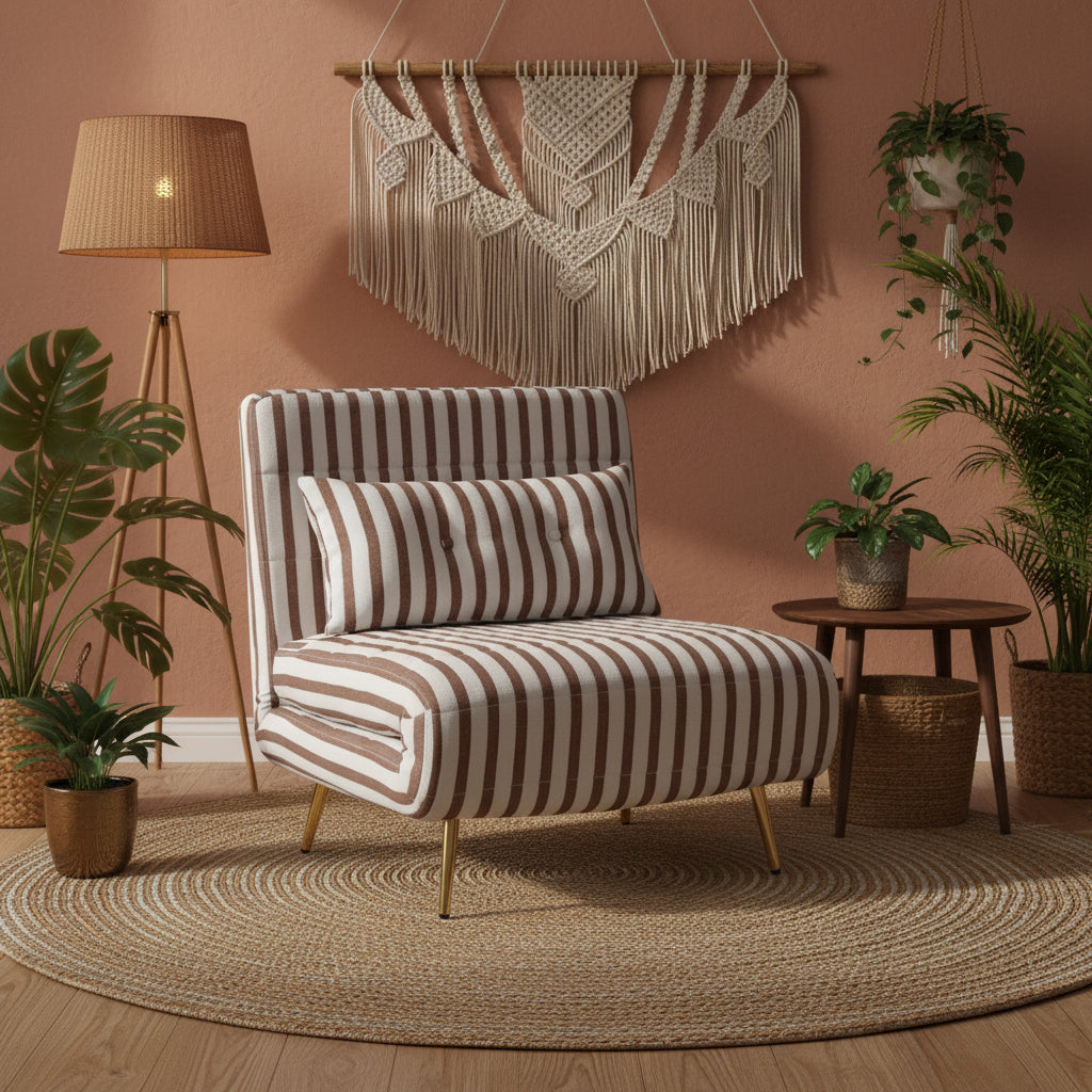 Jola Velvet Foldable Single Sofa Bed with Pillow