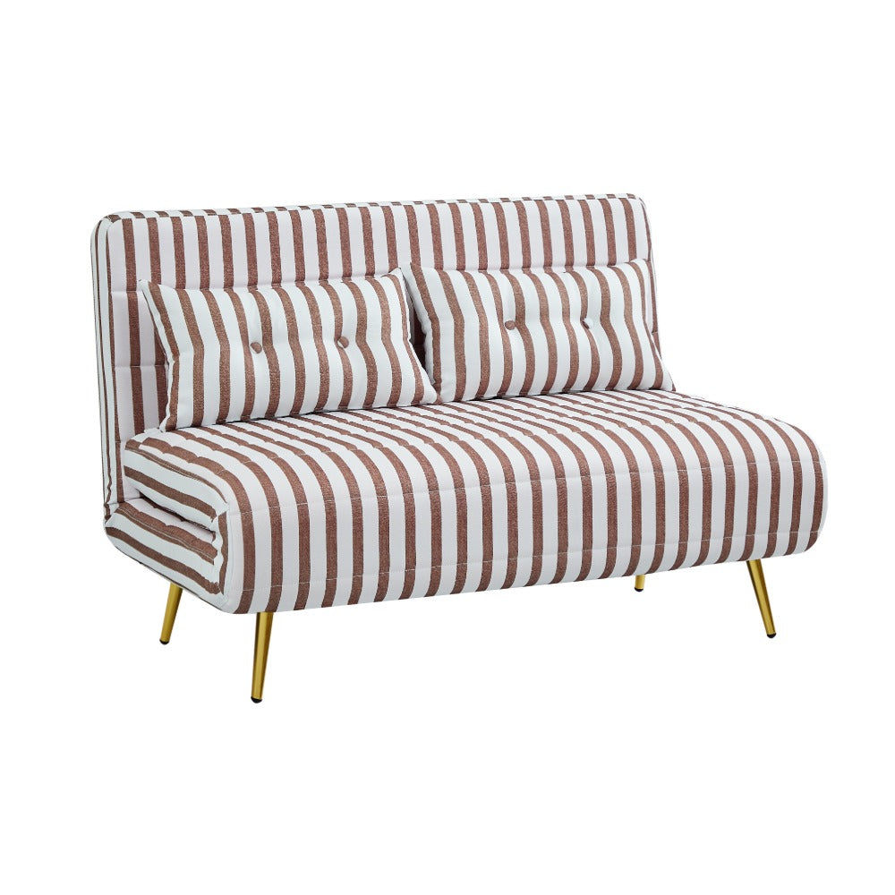 Jola Velvet Foldable 2 Seater Sofa Bed with Pillows