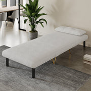 Jola Boucle Foldable Sofa Bed With Metal Legs And Pillow