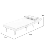 Jola Boucle Foldable Sofa Bed With Metal Legs And Pillow