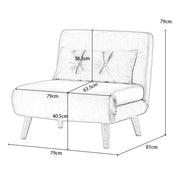 Jola Boucle Foldable Sofa Bed With Metal Legs And Pillow