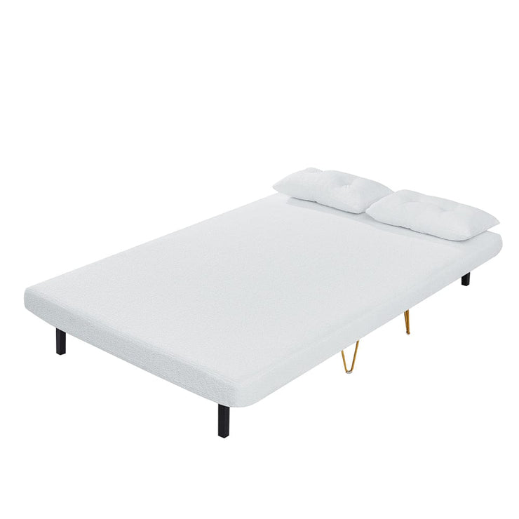 Jola Boucle Foldable Sofa Bed With Metal Legs And Pillow