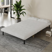 Jola Boucle Foldable Sofa Bed With Metal Legs And Pillow