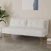 Jola Boucle Foldable Sofa Bed With Metal Legs And Pillow