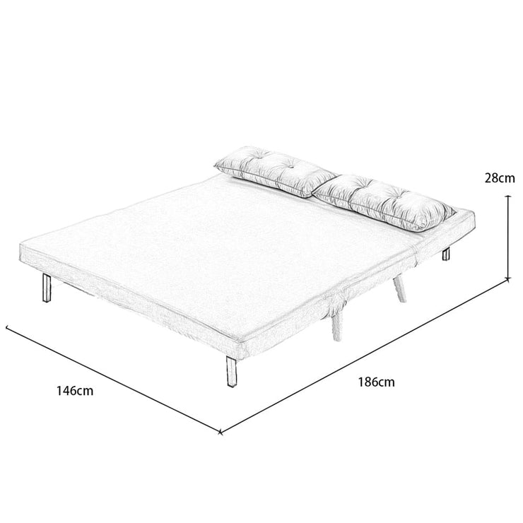 Jola Boucle Foldable Sofa Bed With Metal Legs And Pillow