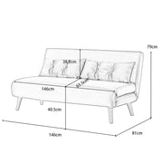 Jola Boucle Foldable Sofa Bed With Metal Legs And Pillow