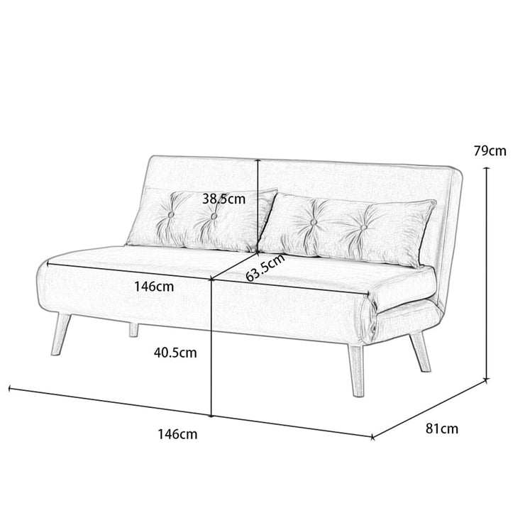 Jola Boucle Foldable Sofa Bed With Metal Legs And Pillow