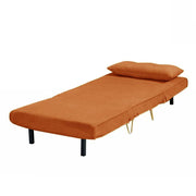 Jola Corduroy Foldable Sofa Bed With Metal Legs And Pillow