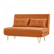 Jola Corduroy Foldable Sofa Bed With Metal Legs And Pillow