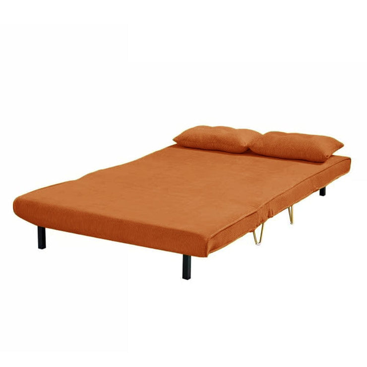 Jola Corduroy Foldable Sofa Bed With Metal Legs And Pillow