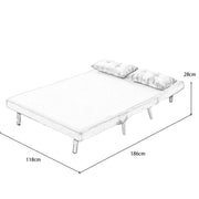 Jola Corduroy Foldable Sofa Bed With Metal Legs And Pillow