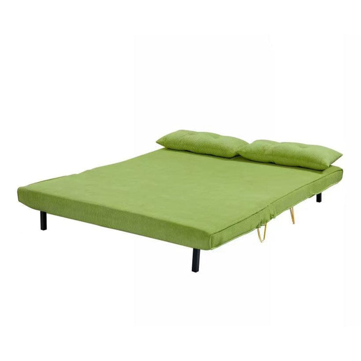 Jola Corduroy Foldable Sofa Bed With Metal Legs And Pillow