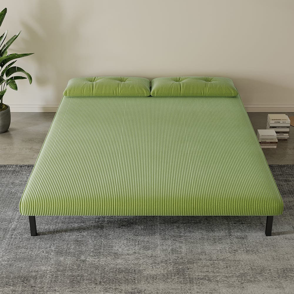 Jola Corduroy Foldable Sofa Bed With Metal Legs And Pillow