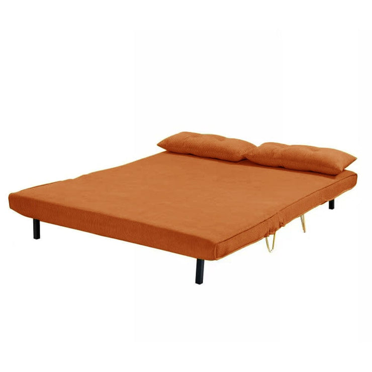 Jola Corduroy Foldable Sofa Bed With Metal Legs And Pillow