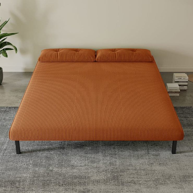 Jola Corduroy Foldable Sofa Bed With Metal Legs And Pillow