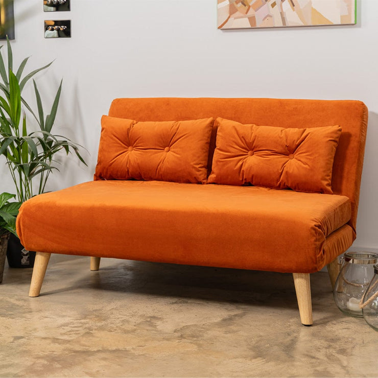 Jola Velvet Foldable 2 Seater Sofa Bed