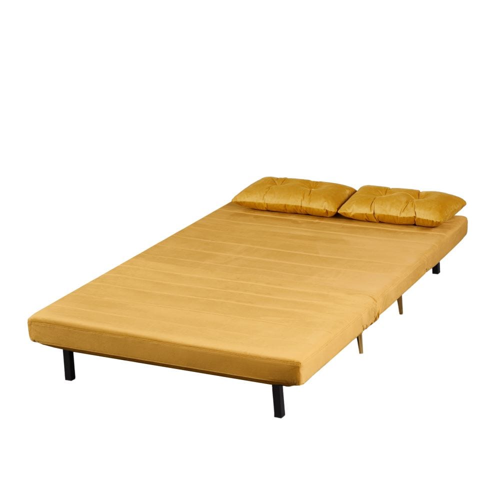 Jola Velvet Foldable 2 Seater Sofa Bed with Pillows