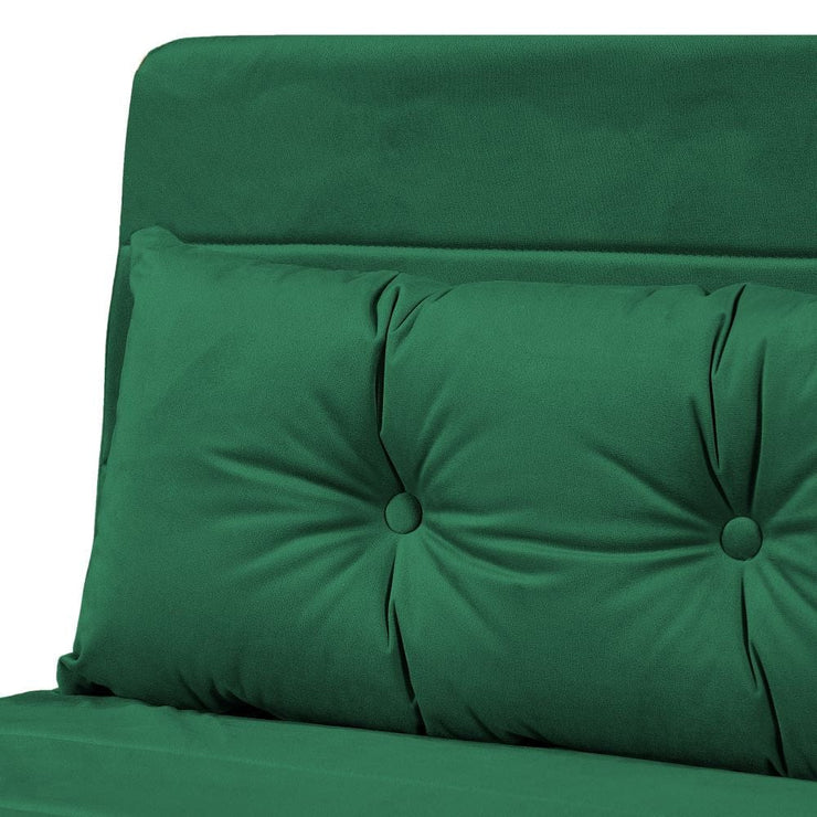 Jola Velvet Foldable Single Sofa Bed with Pillow