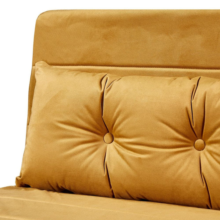 Jola Velvet Foldable Single Sofa Bed with Pillow