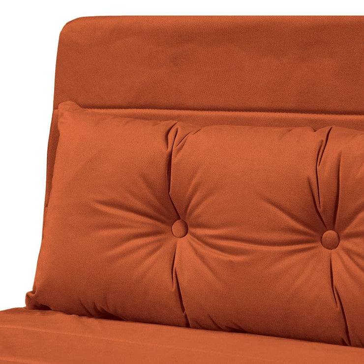 Jola Velvet Foldable Single Sofa Bed with Pillow