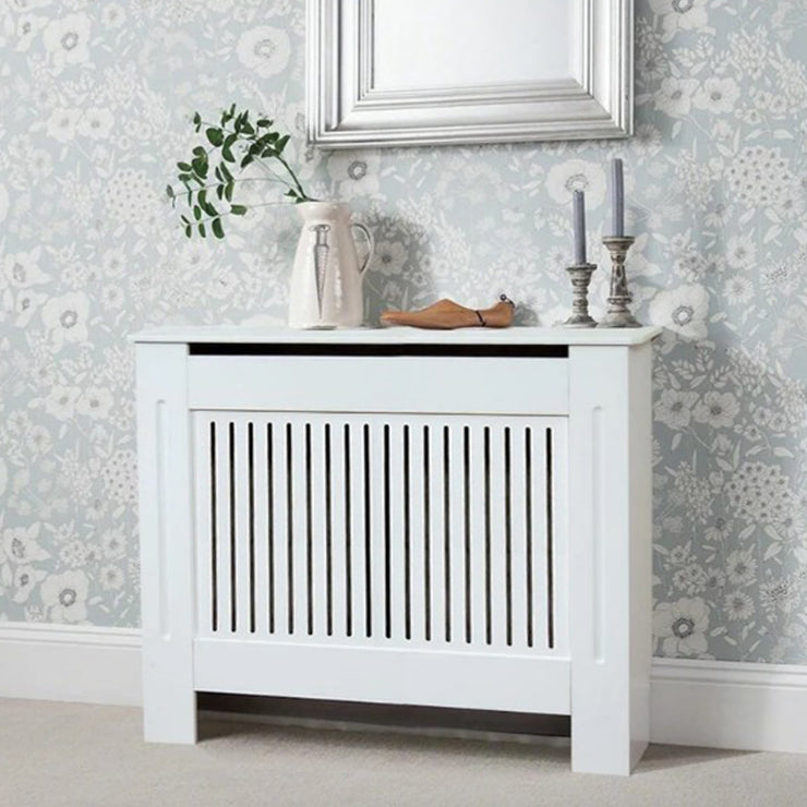 White Modern Wooden Radiator Grill Cover