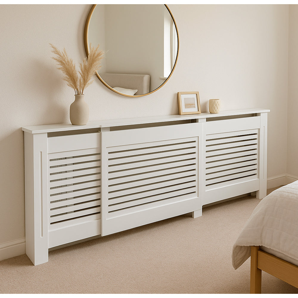 White Modern Wooden Radiator Grill Cover
