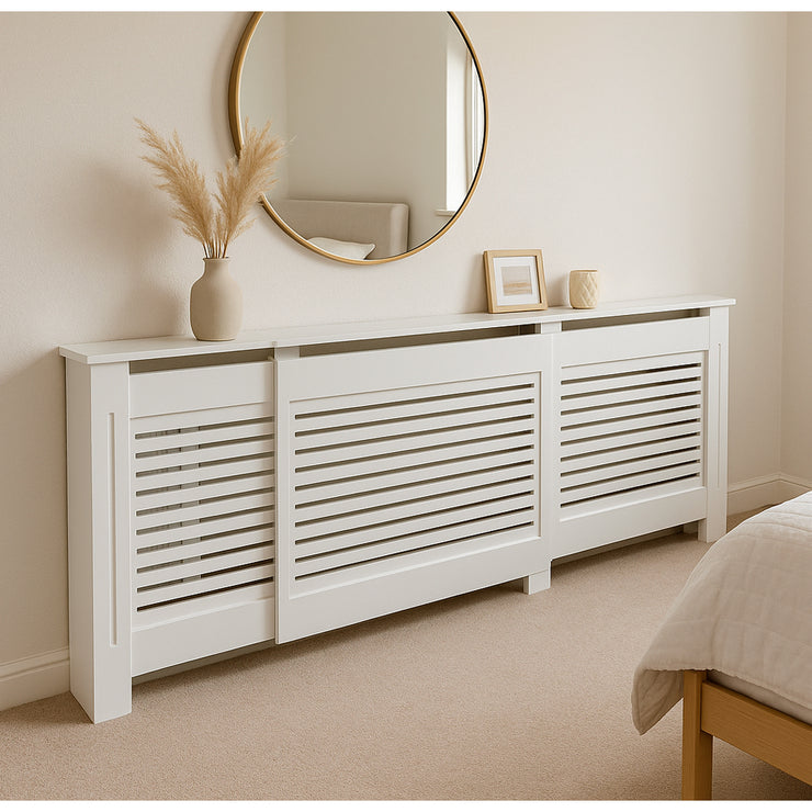 White Modern Wooden Radiator Grill Cover
