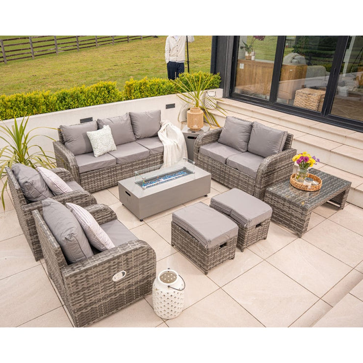 Outdoor 42 inchRect Gas Fire Pit with Gas Bottle Storage