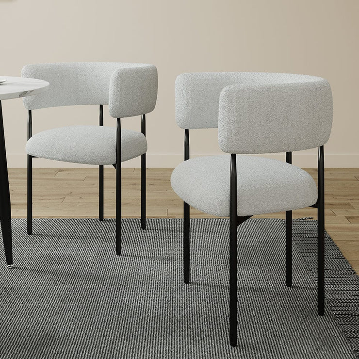 Belluno 180cm Extending Dining Table Set With 4 Boucle Chairs And Bench