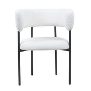 Set Of 2 Lex Boucle Dining Chairs Accent Chair Tub Chair With Curved Backrest
