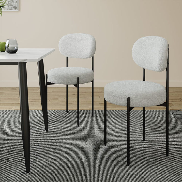 Lisa 120cm Rectangle Dining Table Set With 4 Boucle Chairs