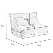 Lola Corduroy Foldable Sofa Bed with Pillows