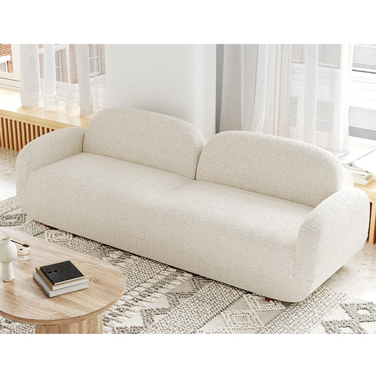 Luca Boucle 3 Seater Sofa With Wooden Leg