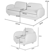 Luca Boucle 3+1 Sofa Set With Wooden Leg