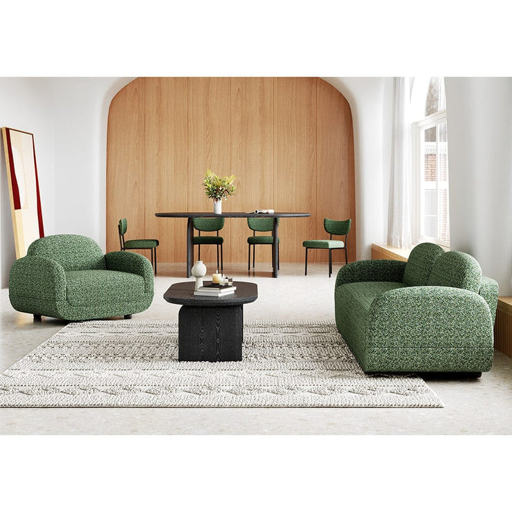 Luca Boucle 3+1 Sofa Set With Wooden Leg