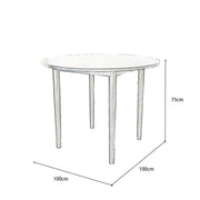 Luna Round Dining Table Set With 2-4 Beach Wood Chairs