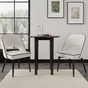 Luna 60cm Black Round Dining Table With Rubber Wood Legs