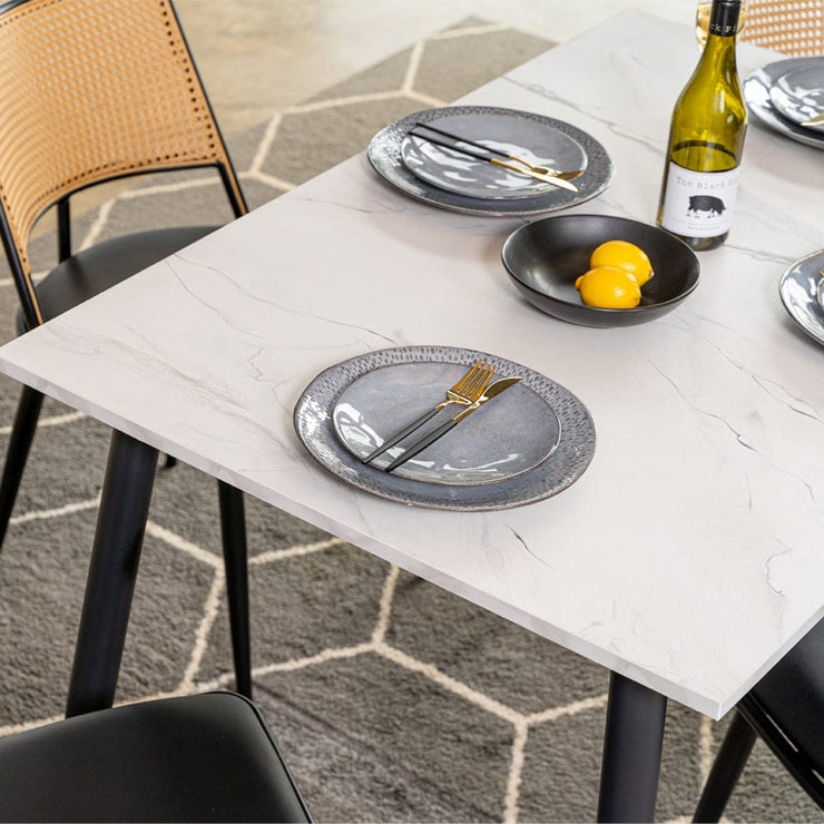 Lisa Rectangle Marbled Effect Dining Table