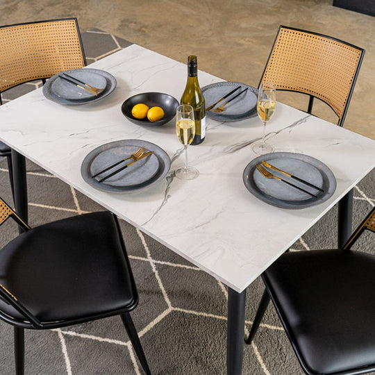 Lisa Rectangle Marbled Effect Dining Table