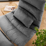 Manu Swivel Chair With Footstool And Pillow In Grey