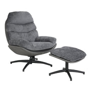 Manu Boucle Recliner Swivel Armchair With Footstool